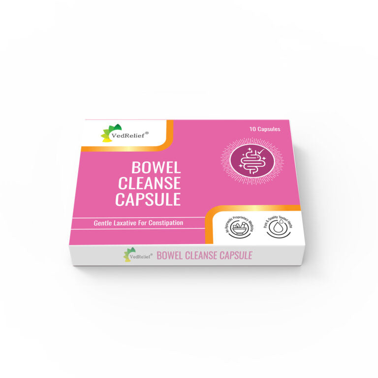 BOWEL CLEANSE CAPSULES.         Ayurvedic relief for constipation.