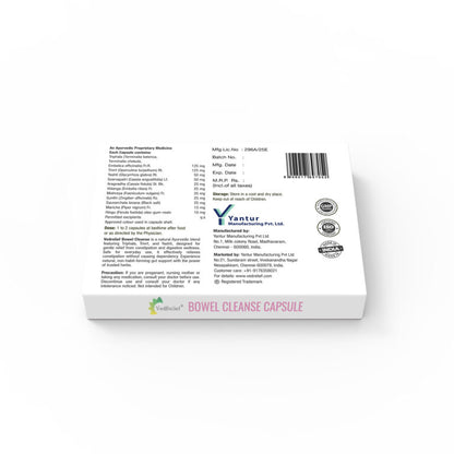 BOWEL CLEANSE CAPSULES.         Ayurvedic relief for constipation.